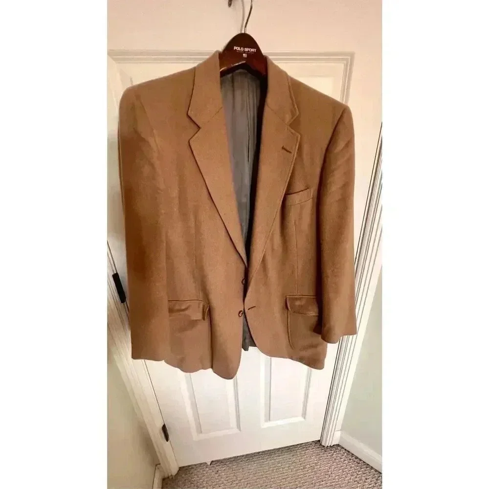 Vintage David Benjamin Men’s Medium Tan 100% Wool Camel Hair Sports Coat Blazer‎
